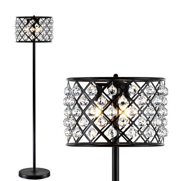 Elizabeth 60" Crystal/Metal LED Floor Lamp - JONATHAN Y